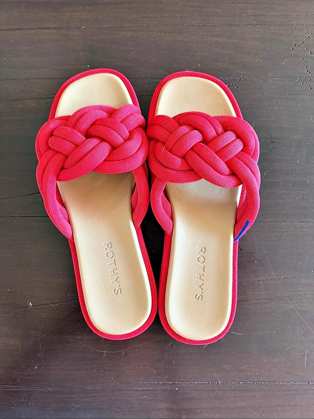 Rothy's The Summer Sandal Braided Red Sandals US W7